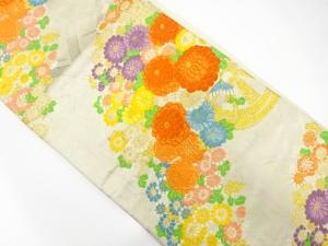アンティーク　花車模様織り出し袋帯（材料）